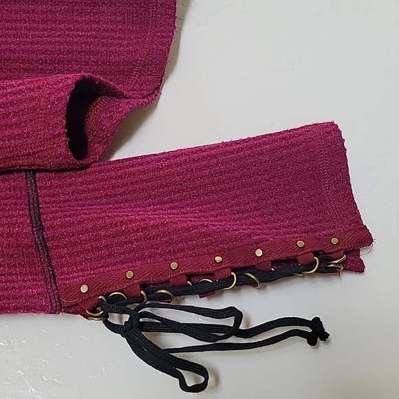 Free People Mountaineer Thermal Top lace-Up Tie Cuff Long Sleeve - Picture 5 of 12